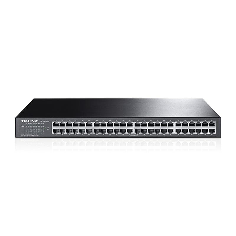 TP-Link (TL-SF1048) 48-port 10/100M Switch, 1U 19-inch rack-mountable steel case