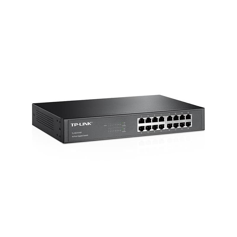TP-Link (TL-SG1016) 16-port Gigabit Green Switch,1U 19-inch Steel Case
