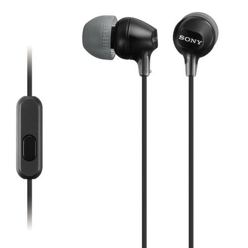 SONY MDR-EX15AP In-Ear EX Monitor Headphones with Mic & Remote, Black(Open Box)