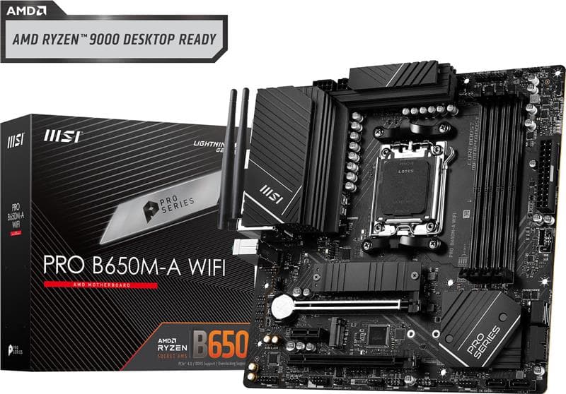 MSI PRO B650M-A WIFI AMD Micro-ATX AM5 Motherboard(Open Box)