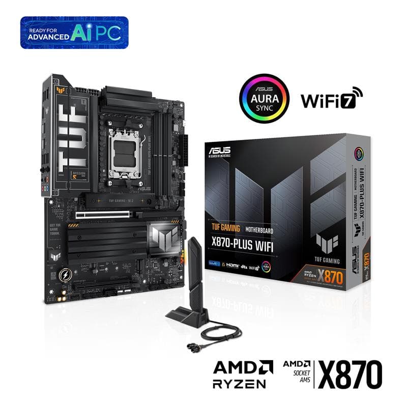 ASUS TUF GAMING X870-PLUS WIFI AMD AM5 X870 ATX motherboard