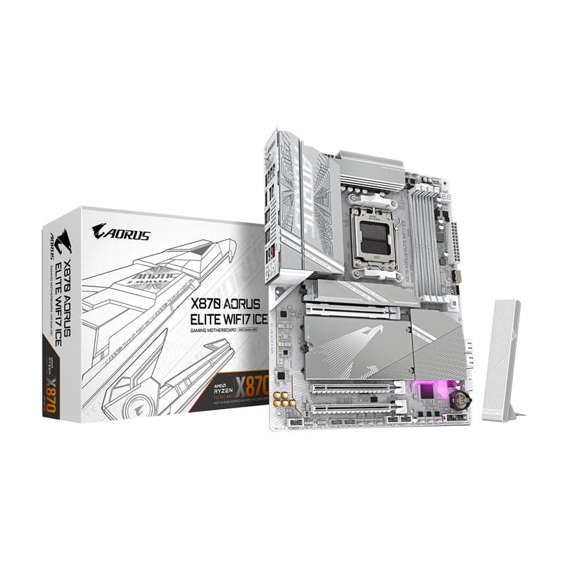 GIGABYTE X870 AORUS ELITE WIFI7 ICE AMD AM5 LGA 1718 Motherboard, ATX(Open Box)