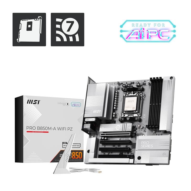 MSI PRO B850M-A WIFI PZ Supports AMD Ryzen Motherboard(Open Box)