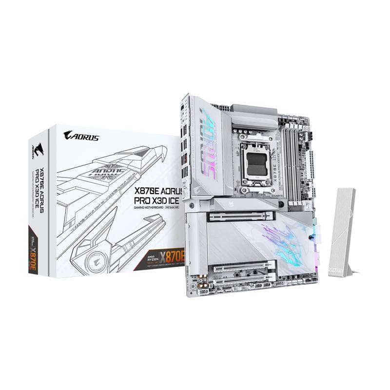 GIGABYTE X870E AORUS PRO X3D ICE AMD AM5 LGA 1718 ATX Motherboard