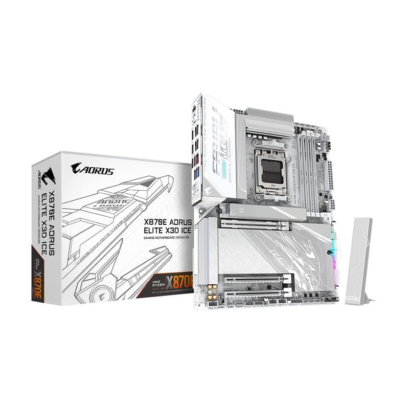 GIGABYTE X870E AORUS ELITE X3D ICE AMD AM5 LGA 1718 ATX Motherboard