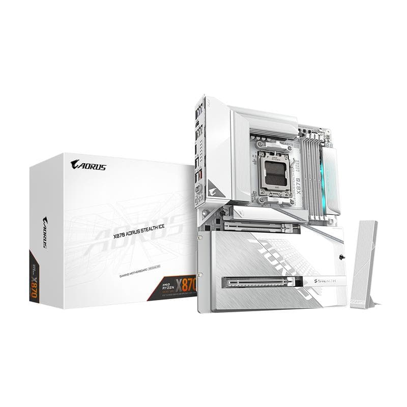 GIGABYTE X870 AORUS STEALTH ICE AMD AM5 ATX Motherboard(Open Box)