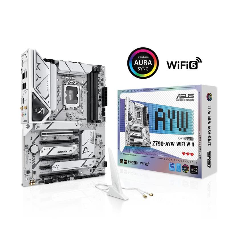 ASUS Z790-AYW WIFI W II Intel Z790 LGA 1700 DDR5 ATX 3x M.2 Wi-Fi 6(Open Box)
