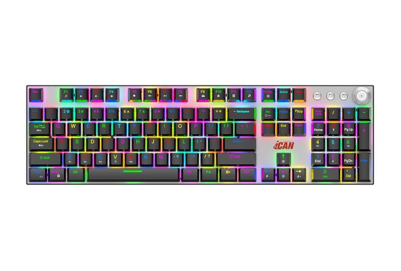 iCAN 108 Key Tri-Mode RGB Gaming Keyboard with Multimedia Control