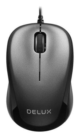 Delux M131BU Black Wired Optical Mouse, 3 Buttons,1000 DPI(Open Box)