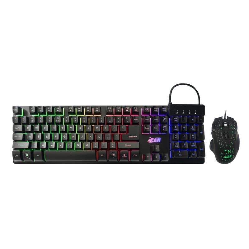 iCAN CGK-020 Wired Rainbow Gaming Keyboard and Mouse Combo(Open Box)