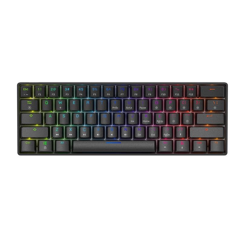 iCAN 60% Black Wired Mechanical RGB Gaming Keyboard, Linear Red Switch(Open Box)