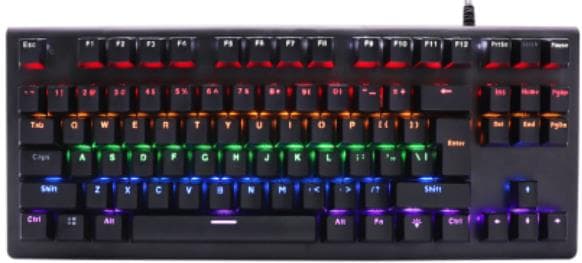 iCAN MK106 Black Wired Rainbow Mechanical Gaming Keyboard, 87 Keys