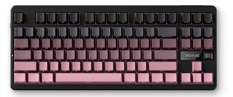 MCHOSE G87 Black Pink Wireless Tri-Mode RGB Mechanical Gaming Keyboard