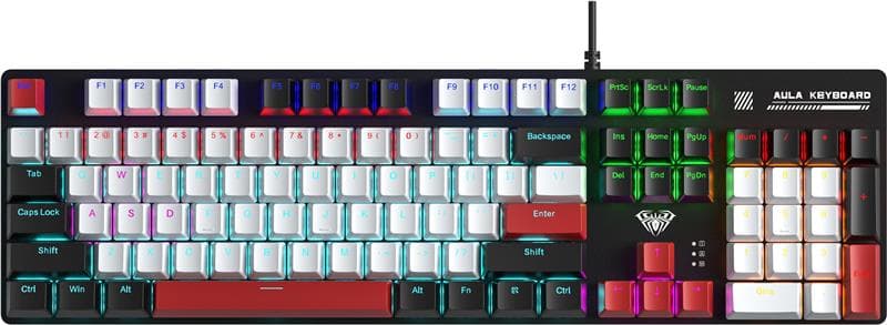 Aula S500 Wired 100% Mechanical Gaming Keyboard with Blue Switch(Open Box)