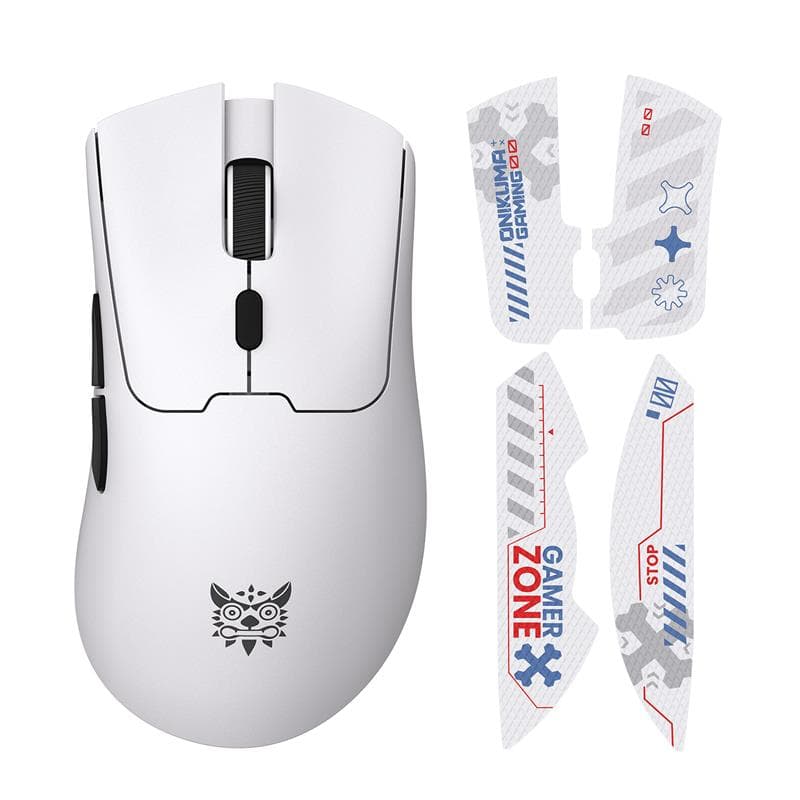 ONIKUMA DM01 White Wireless Tri-Mode Gaming Mice w/ Designed Stickers(Open Box)