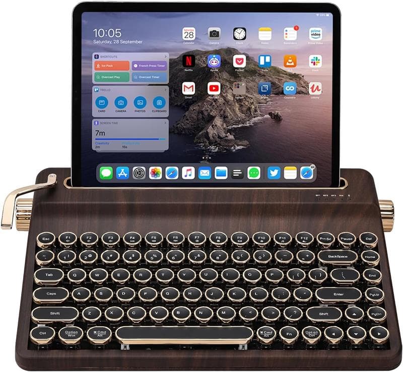 YUNZII QL75 Wireless Hot Swap Retro Mechanical Typewriter Keyboard(Open Box)