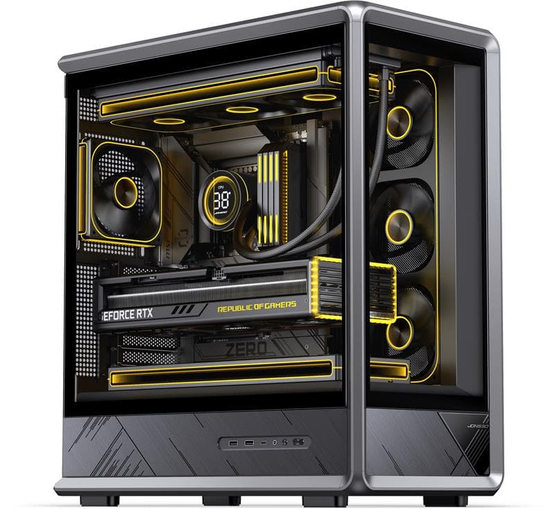 JONSBO - D401 Black ATX Gaming PC Case，Supports Dual 360 Water Cooling(Open Box)