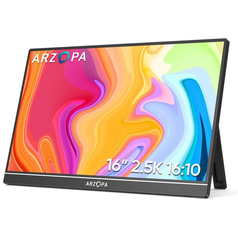 Arzopa 16'' Display, IPS Panel, 2560 x 1600 FHD, 60Hz Kickstand