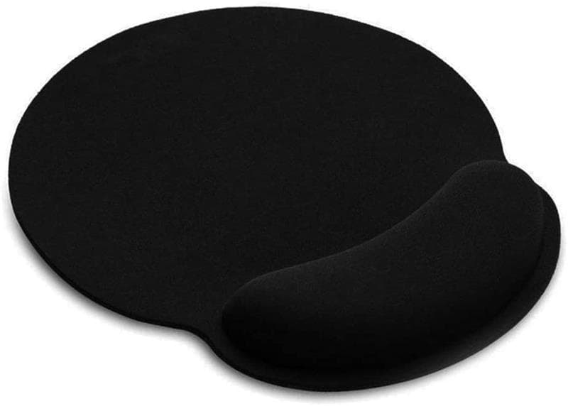 iCAN Mouse Pad with Wrist Rest, Non-slip Rubber Base, Black