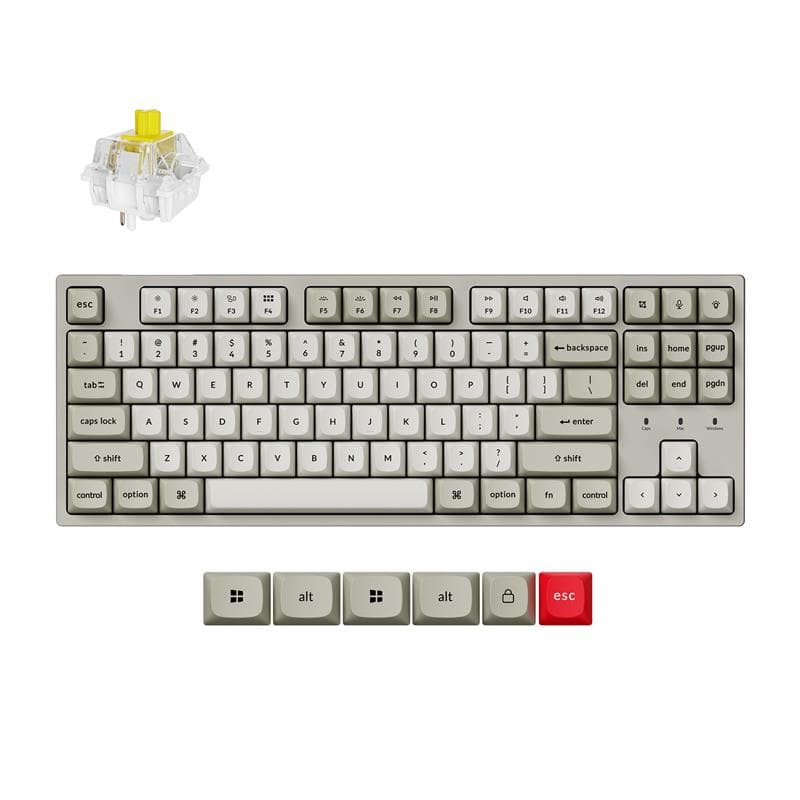 Keychron C1 Pro 8K TKL (80%) Gaming Keyboard, White