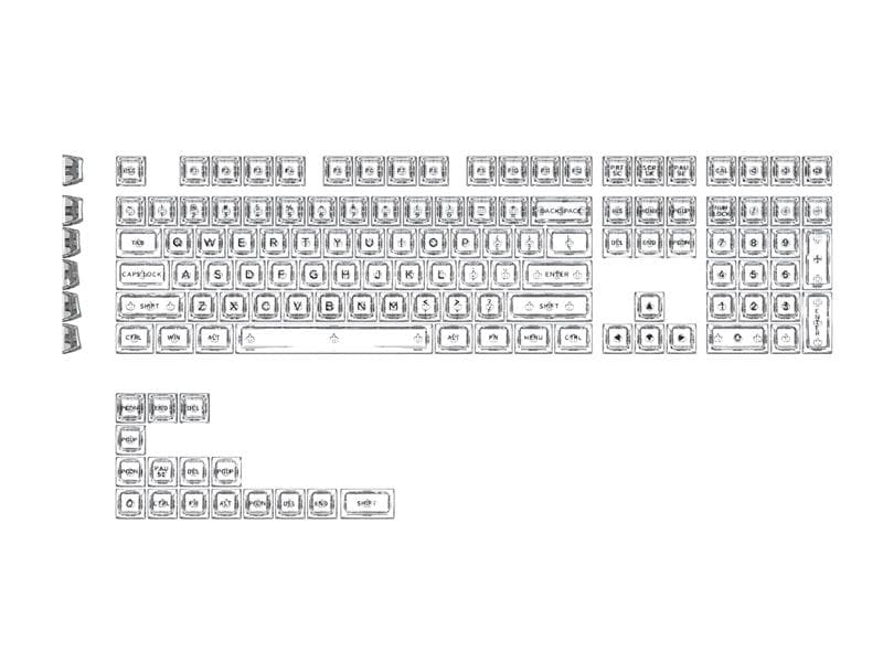 GAOXD Magic Finger PC Silk Screen ASA Profile Keycaps