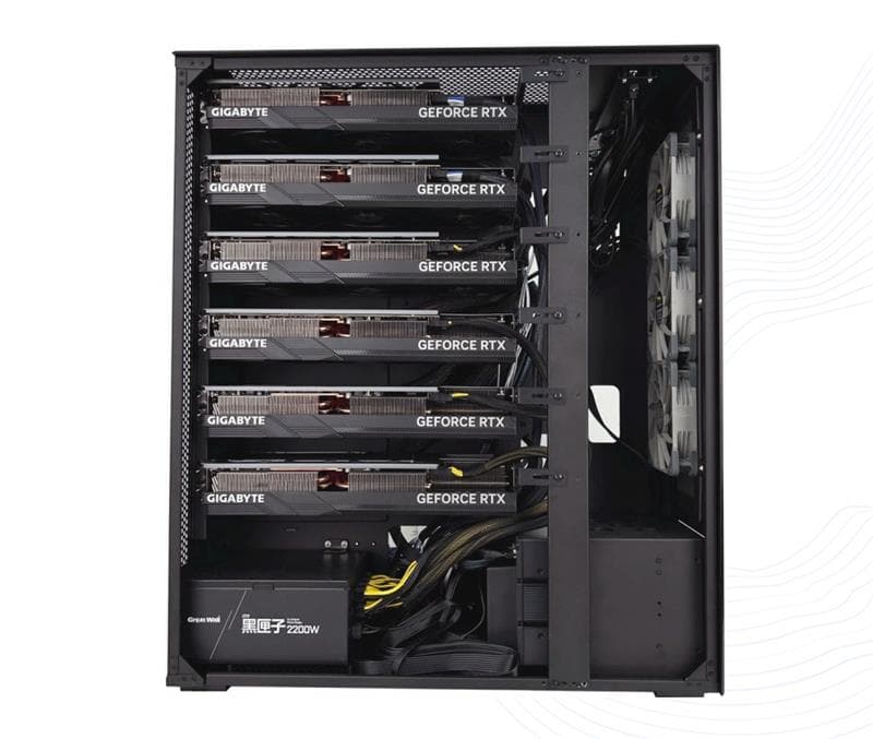 GZOSMETA WS06A3 Six-Card Server Chassis,Supports 6 Game Cards