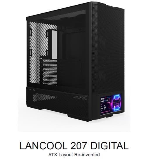 LIAN LI LANCOOL 207 Digital, 6” 60Hz LCD screen PC Case - Black