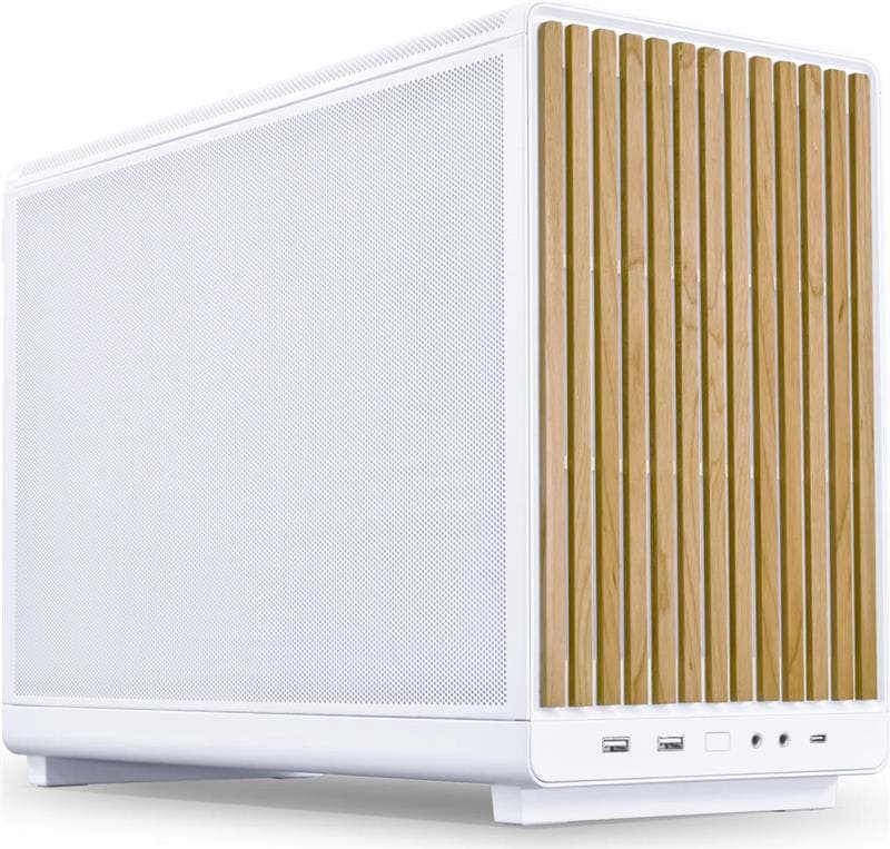 LIAN LI A3-mATX Computer Case White, Wood Front Panel(Open Box)