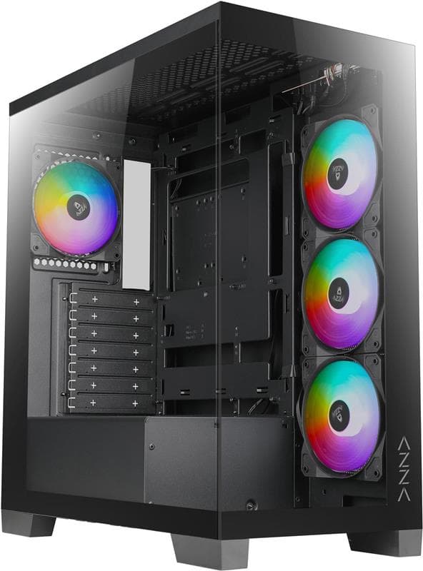 AZZA COVE Black 570B Mid Tower ATX Gaming Computer Case, Bac