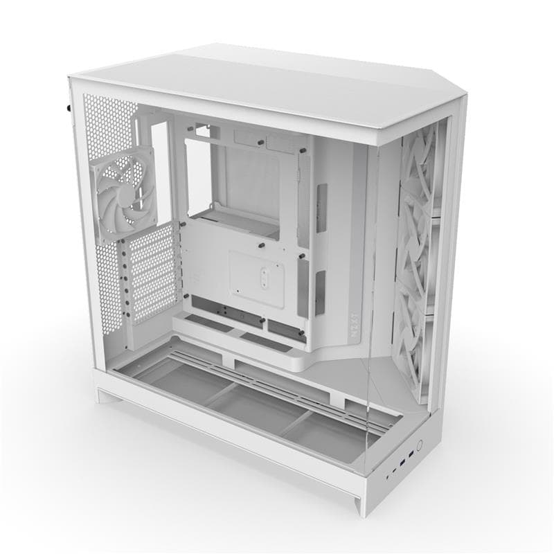 NZXT H9 Flow Dual-Chamber ATX Mid Tower Chassis - All White(Open Box)
