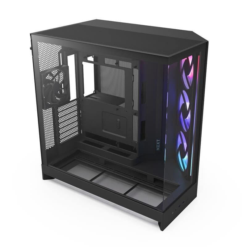 NZXT H9 Flow RGB Dual-Chamber ATX Mid Tower Chassis - All Black(Open Box)