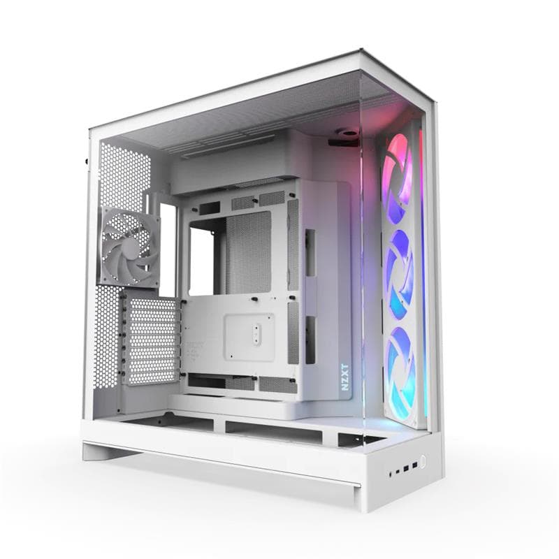 NZXT H9 Flow RGB Dual-Chamber ATX Mid Tower Chassis - All White