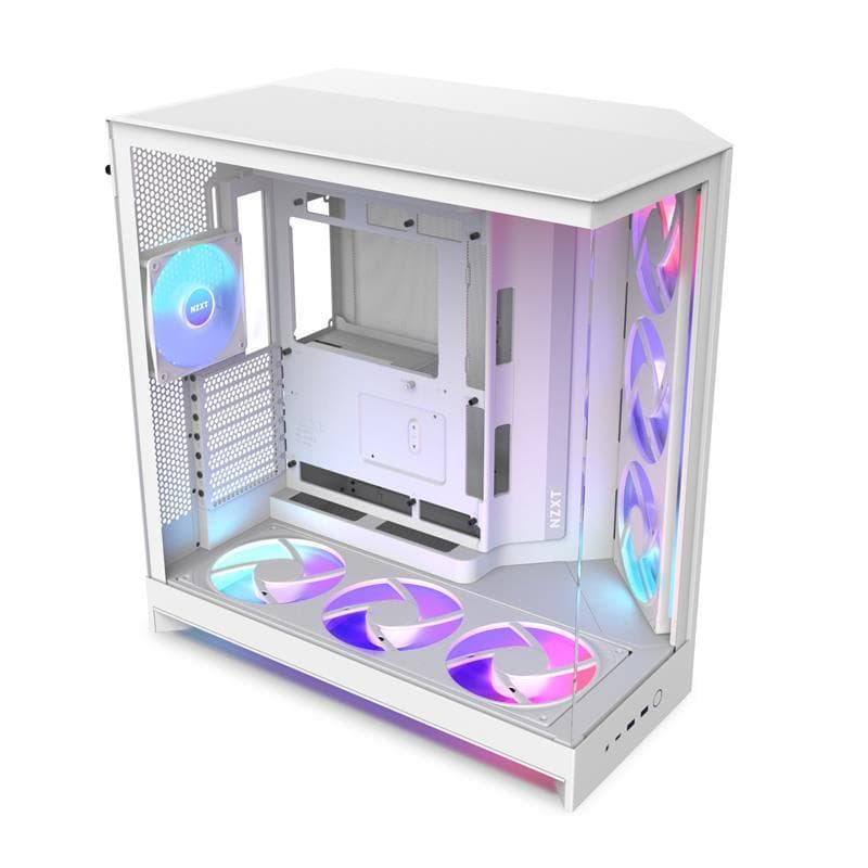 NZXT H9 Flow RGB+ Dual-Chamber ATX Mid Tower Chassis - All White