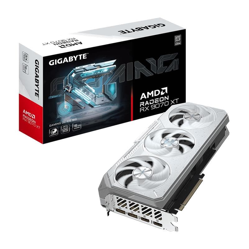 GIGABYTE Radeon RX 9070 XT GAMING OC ICE GDDR6 Triple Fans