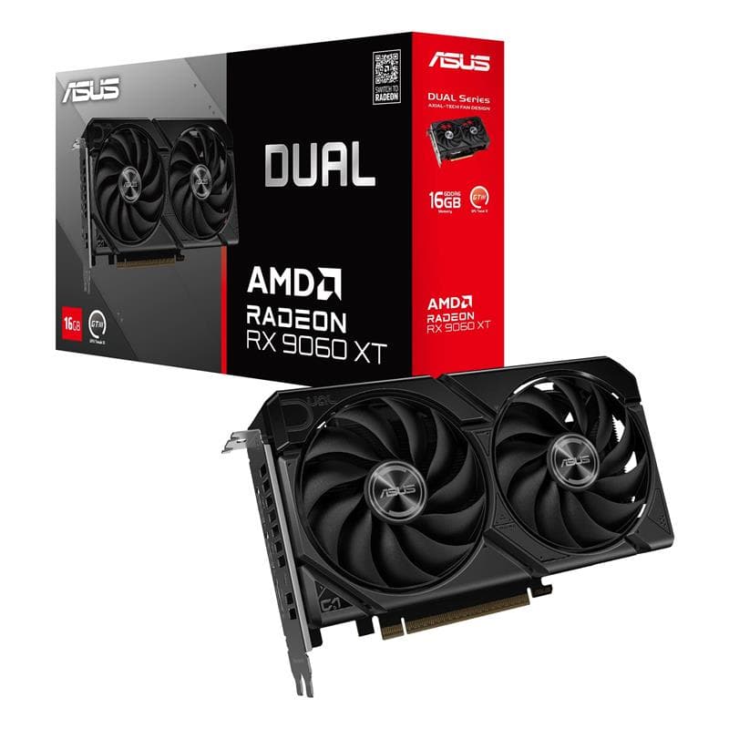 ASUS Dual Radeon RX 9060 XT 16GB GDDR6 Graphics Card , black(Open Box)