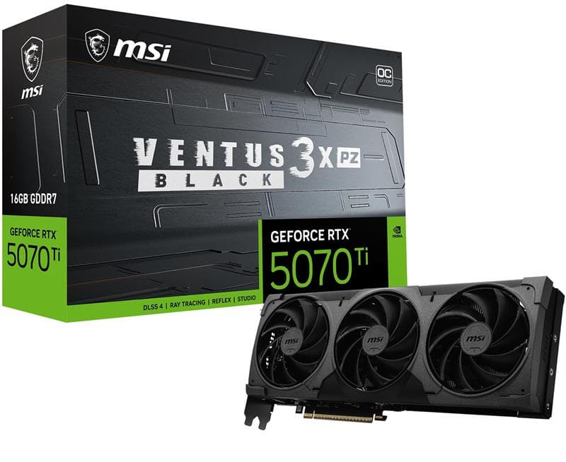 MSI GeForce RTX 5070 Ti 16G VENTUS 3X PZ OC BLACK,