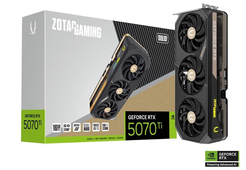 ZOTAC GAMING GeForce RTX 5070 Ti SOLID DLSS 4 16GB GDDR7