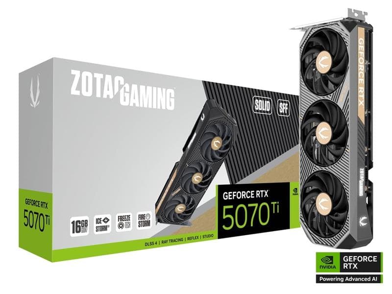 ZOTAC GAMING GeForce RTX 5070 Ti SOLID SFF DLSS 4 16GB GDDR7
