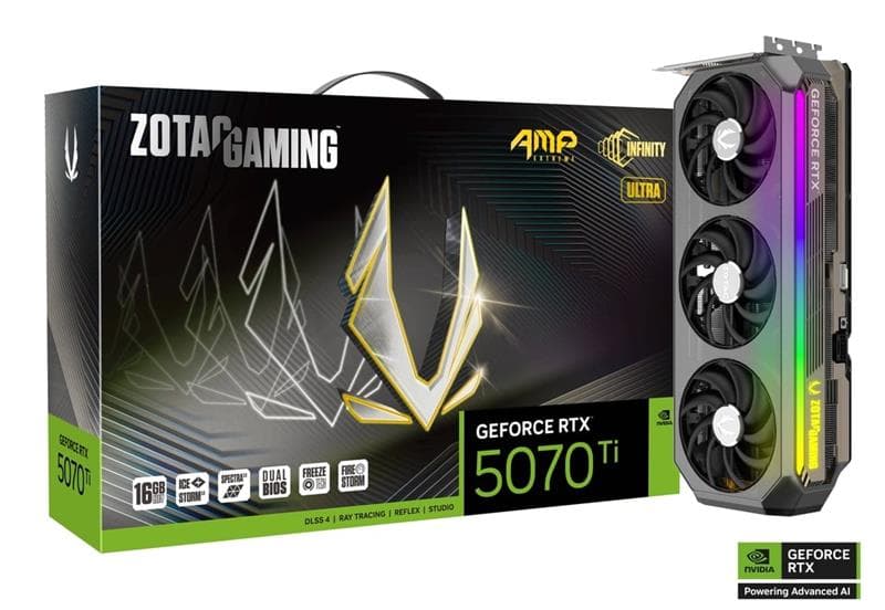 ZOTAC GAMING GeForce RTX 5070 Ti AMP Extreme INFINITY ULTRA 16GB GDDR7