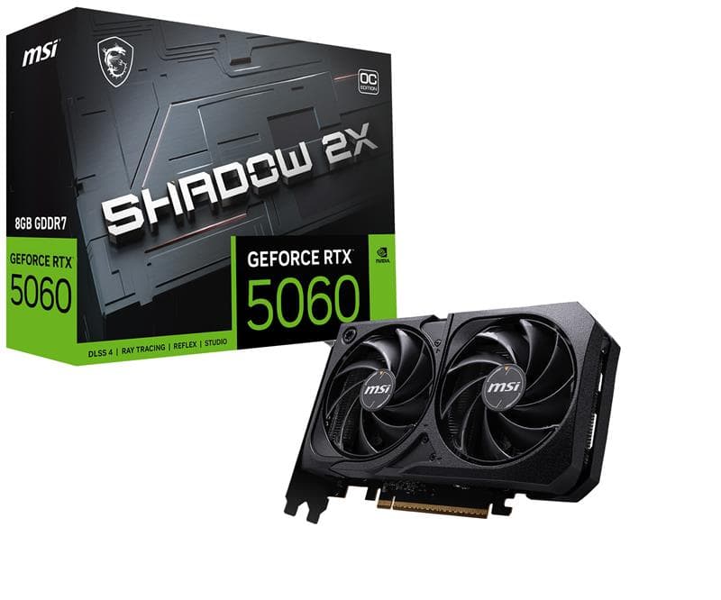 MSI GeForce RTX 5060 8G SHADOW 2X OC, GDDR7 8GB, PCI-E 5.0, 128 bit,(Open Box)