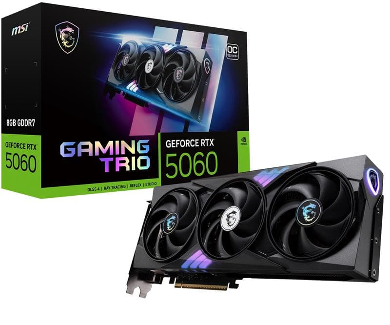 MSI GeForce RTX 5060 8G GAMING TRIO OC, GDDR7 8GB, PCI-E 5.0, 128 bit(Open Box)