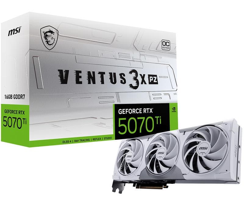 MSI GeForce RTX 5070 Ti 16G VENTUS 3X PZ, 16GB GDDR7, Graphics card(Open Box)