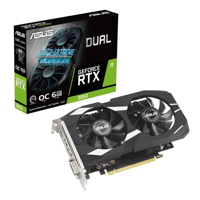 ASUS Dual NVIDIA GeForce RTX 3050 6GB OC Edition HMDI DP DVI(Open Box)