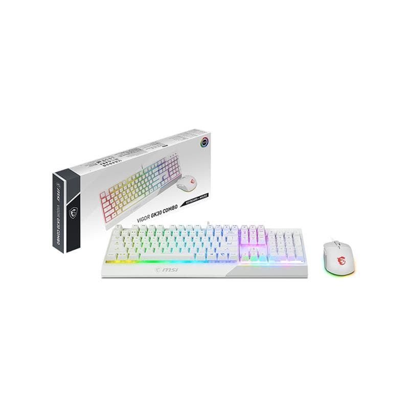 MSI Vigor GK30 Gaming RGB Keyboard/Mouse Combo - White(Open Box)