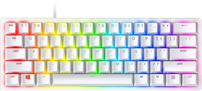 RAZER HUNTSMAN MINI 60% Gaming Keyboard, White - English, Regular Profile, Razer™ Analog Optical Switch Gen-2 (RZ03-03393400-R3
