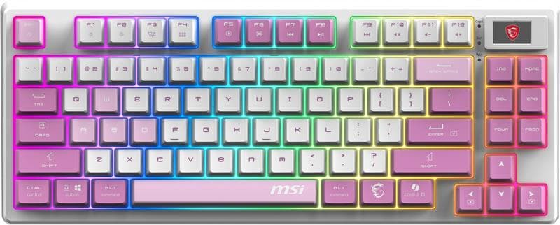 MSI FORGE GK600 TKL WIRELESS VIOLET Tenkeyless (TKL, 80%) Gaming Keyboard, English, Regular Profile, Mechanical Linear