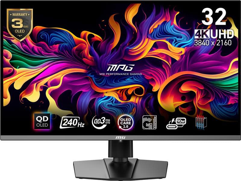 MSI MPG 321URX QD-OLED 32" 16:9 UHD, 240Hz 0.03ms Monitor, AI engine