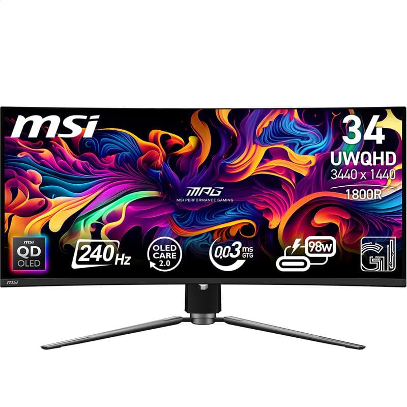 MSI MPG 341CQPX QD-OLED 34" 21:9 UWQHD, 240Hz 0.03ms Curved Monitor