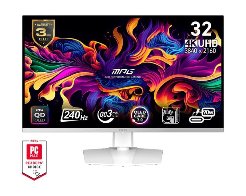 MSI MPG 321URXW QD-OLED 32" 16:9 UHD, 240Hz 0.03ms Monitor, Ai engine(Open Box)