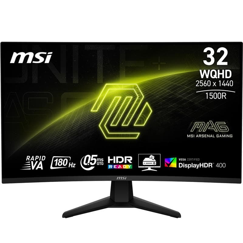 MSI MAG 32CQ6F 32" WQHD Curved Rapid VA 180Hz 0.5ms Gaming Monitor